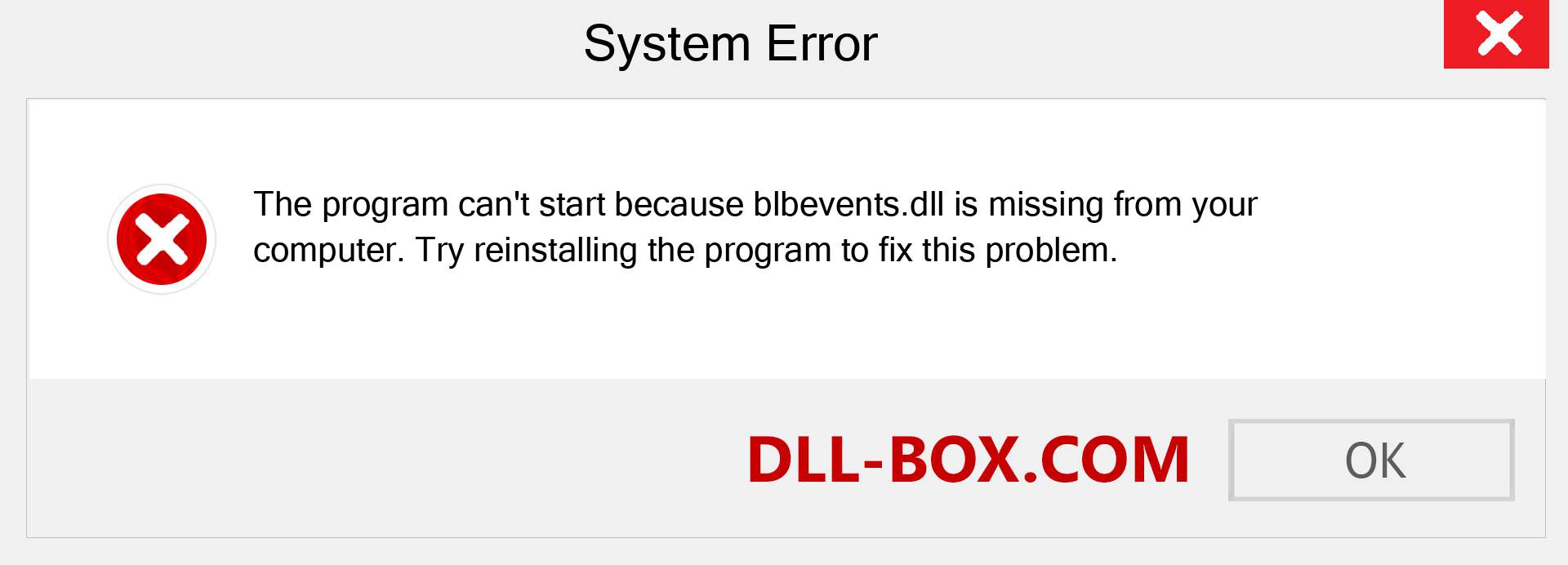  blbevents.dll file is missing?. Download for Windows 7, 8, 10 - Fix  blbevents dll Missing Error on Windows, photos, images
